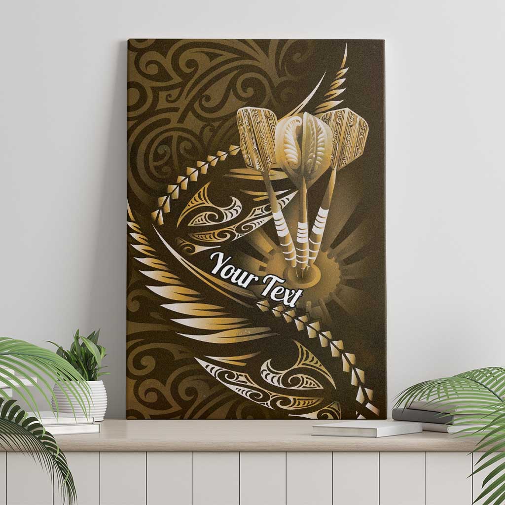 Personalised All Gold New Zealand Darts Canvas Wall Art Aoteroa Fern Maori Galaxy Style