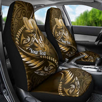 Personalised All Gold New Zealand Darts Car Seat Cover Aoteroa Fern Maori Galaxy Style