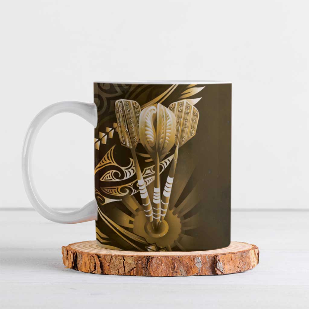 All Gold New Zealand Darts Ceramic Mug Aoteroa Fern Maori Galaxy Style - Polynesian Pride