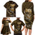 Personalised All Gold New Zealand Darts Family Matching Long Sleeve Bodycon Dress and Hawaiian Shirt Aoteroa Fern Maori Galaxy Style
