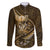 Personalised All Gold New Zealand Darts Family Matching Long Sleeve Bodycon Dress and Hawaiian Shirt Aoteroa Fern Maori Galaxy Style