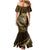 Personalised All Gold New Zealand Darts Family Matching Mermaid Dress and Hawaiian Shirt Aoteroa Fern Maori Galaxy Style