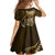 Personalised All Gold New Zealand Darts Family Matching Off Shoulder Maxi Dress and Hawaiian Shirt Aoteroa Fern Maori Galaxy Style