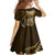 Personalised All Gold New Zealand Darts Family Matching Summer Maxi Dress and Hawaiian Shirt Aoteroa Fern Maori Galaxy Style