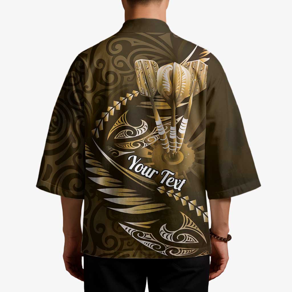 Personalised All Gold New Zealand Darts Kimono Aoteroa Fern Maori Galaxy Style - Polynesian Pride