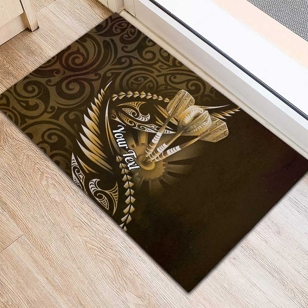 Personalised All Gold New Zealand Darts Rubber Doormat Aoteroa Fern Maori Galaxy Style