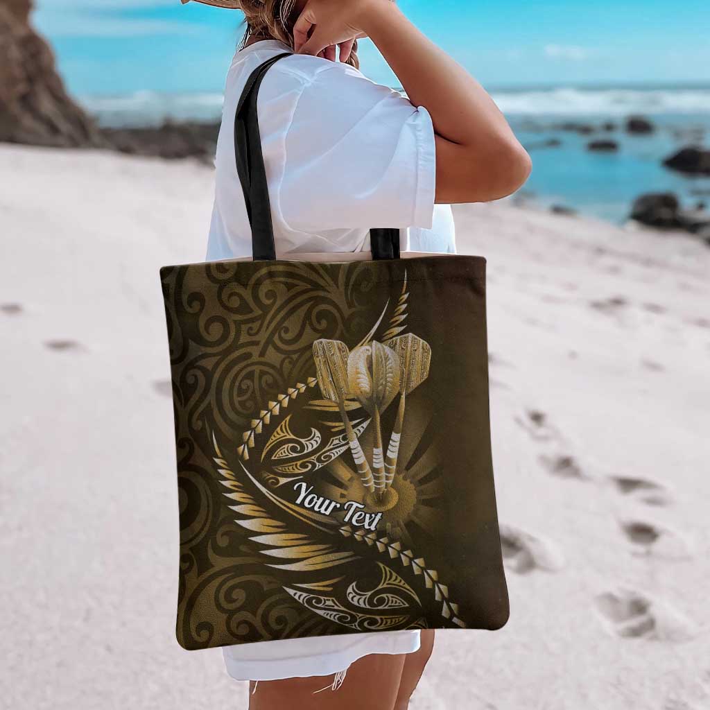 Personalised All Gold New Zealand Darts Tote Bag Aoteroa Fern Maori Galaxy Style - Polynesian Pride