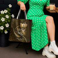 Personalised All Gold New Zealand Darts Tote Bag Aoteroa Fern Maori Galaxy Style - Polynesian Pride