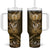 All Gold New Zealand Darts Tumbler With Handle Aoteroa Fern Maori Galaxy Style