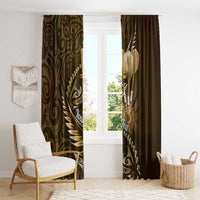Personalised All Gold New Zealand Darts Window Curtain Aoteroa Fern Maori Galaxy Style
