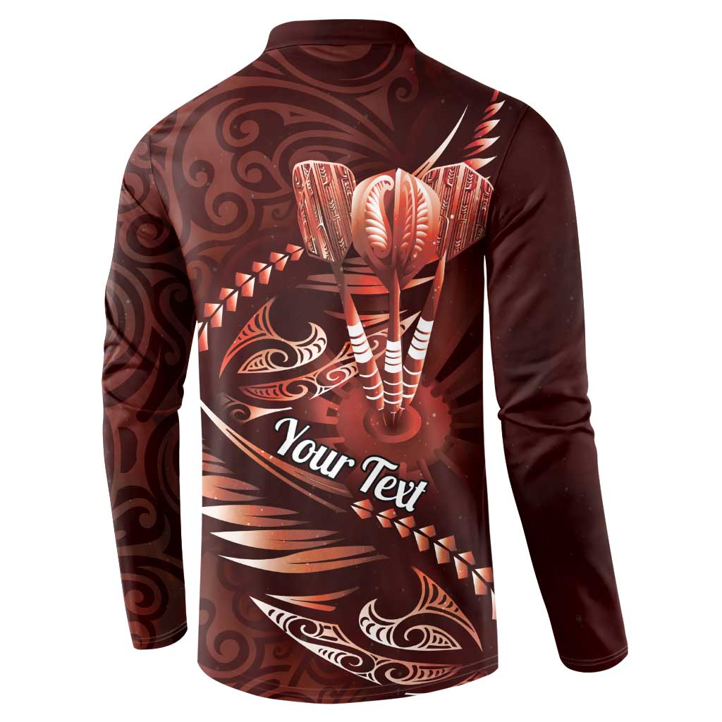 Personalised All Red New Zealand Darts Button Sweatshirt Aoteroa Fern Maori Galaxy Style