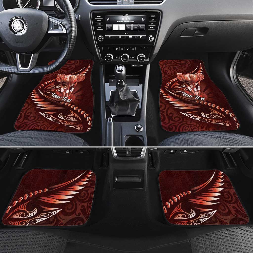 Personalised All Red New Zealand Darts Car Mats Aoteroa Fern Maori Galaxy Style
