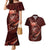 Personalised All Red New Zealand Darts Couples Matching Mermaid Dress and Hawaiian Shirt Aoteroa Fern Maori Galaxy Style