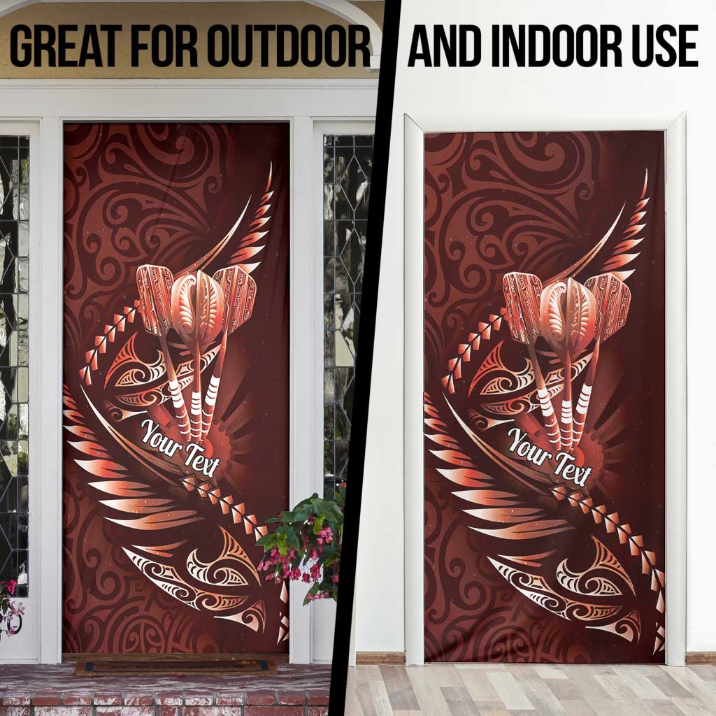 Personalised All Red New Zealand Darts Door Cover Aoteroa Fern Maori Galaxy Style - Polynesian Pride