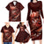 Personalised All Red New Zealand Darts Family Matching Long Sleeve Bodycon Dress and Hawaiian Shirt Aoteroa Fern Maori Galaxy Style