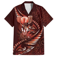 Personalised All Red New Zealand Darts Family Matching Off Shoulder Short Dress and Hawaiian Shirt Aoteroa Fern Maori Galaxy Style