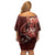 Personalised All Red New Zealand Darts Family Matching Off Shoulder Short Dress and Hawaiian Shirt Aoteroa Fern Maori Galaxy Style