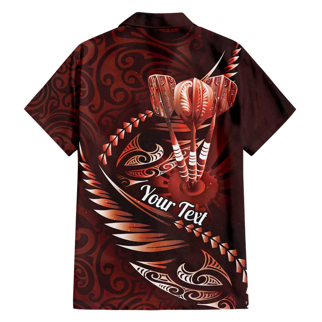 Personalised All Red New Zealand Darts Hawaiian Shirt Aoteroa Fern Maori Galaxy Style