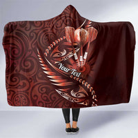 Personalised All Red New Zealand Darts Hooded Blanket Aoteroa Fern Maori Galaxy Style