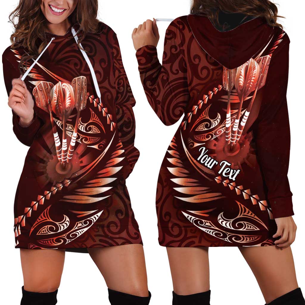 Personalised All Red New Zealand Darts Hoodie Dress Aoteroa Fern Maori Galaxy Style