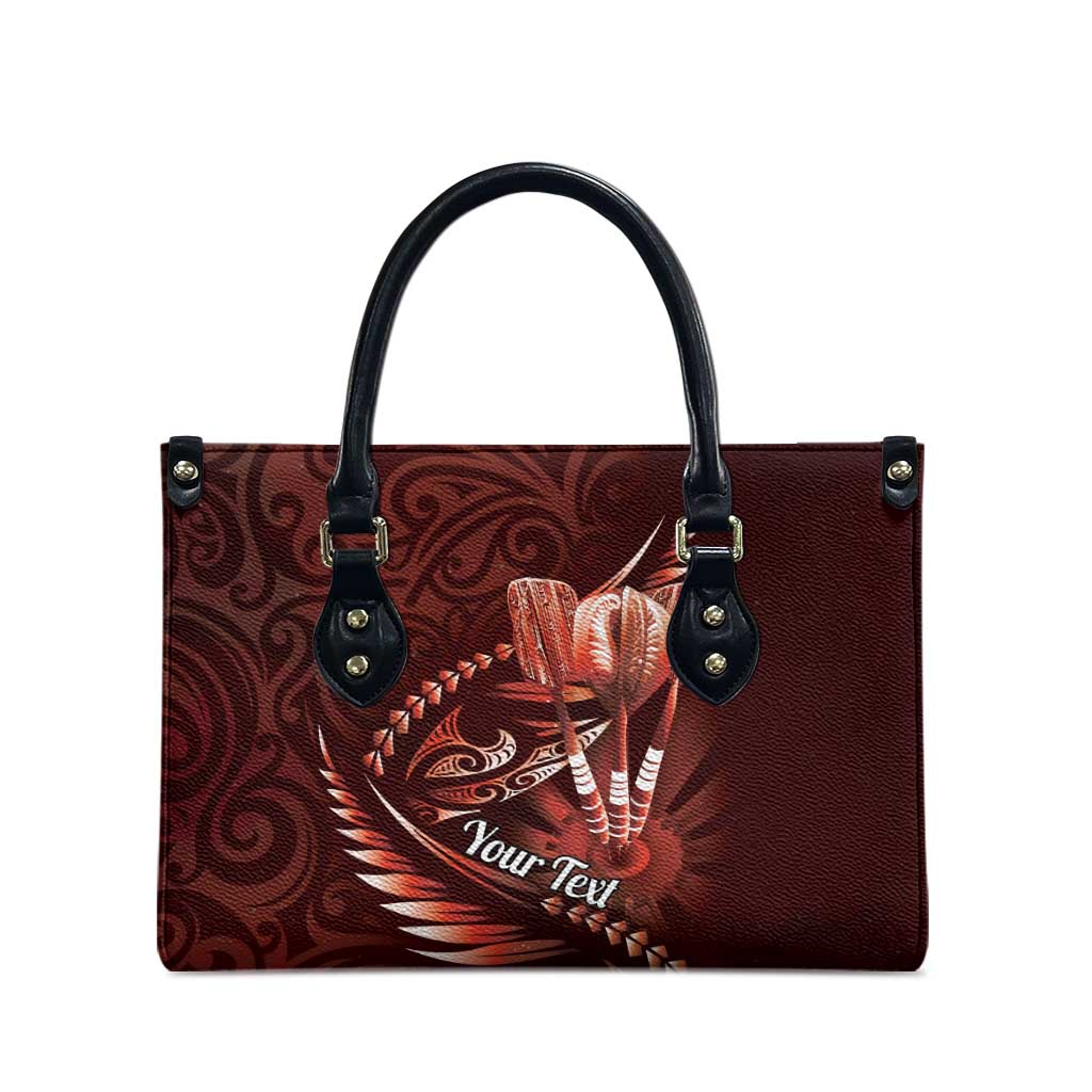 Personalised All Red New Zealand Darts Leather Bag Aoteroa Fern Maori Galaxy Style - undefined