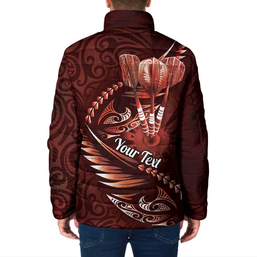 Personalised All Red New Zealand Darts Padded Jacket Aoteroa Fern Maori Galaxy Style - Polynesian Pride