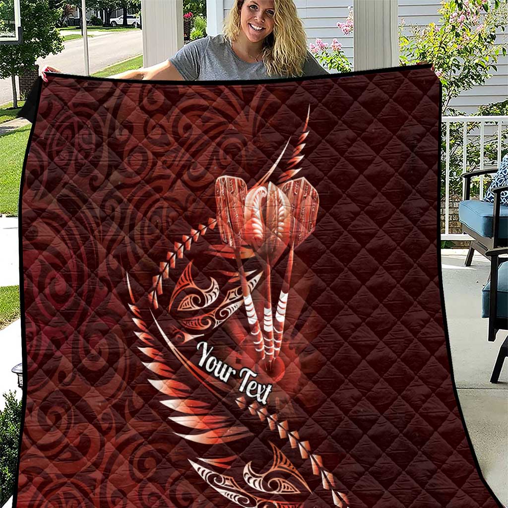 Personalised All Red New Zealand Darts Quilt Aoteroa Fern Maori Galaxy Style