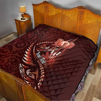 Personalised All Red New Zealand Darts Quilt Aoteroa Fern Maori Galaxy Style