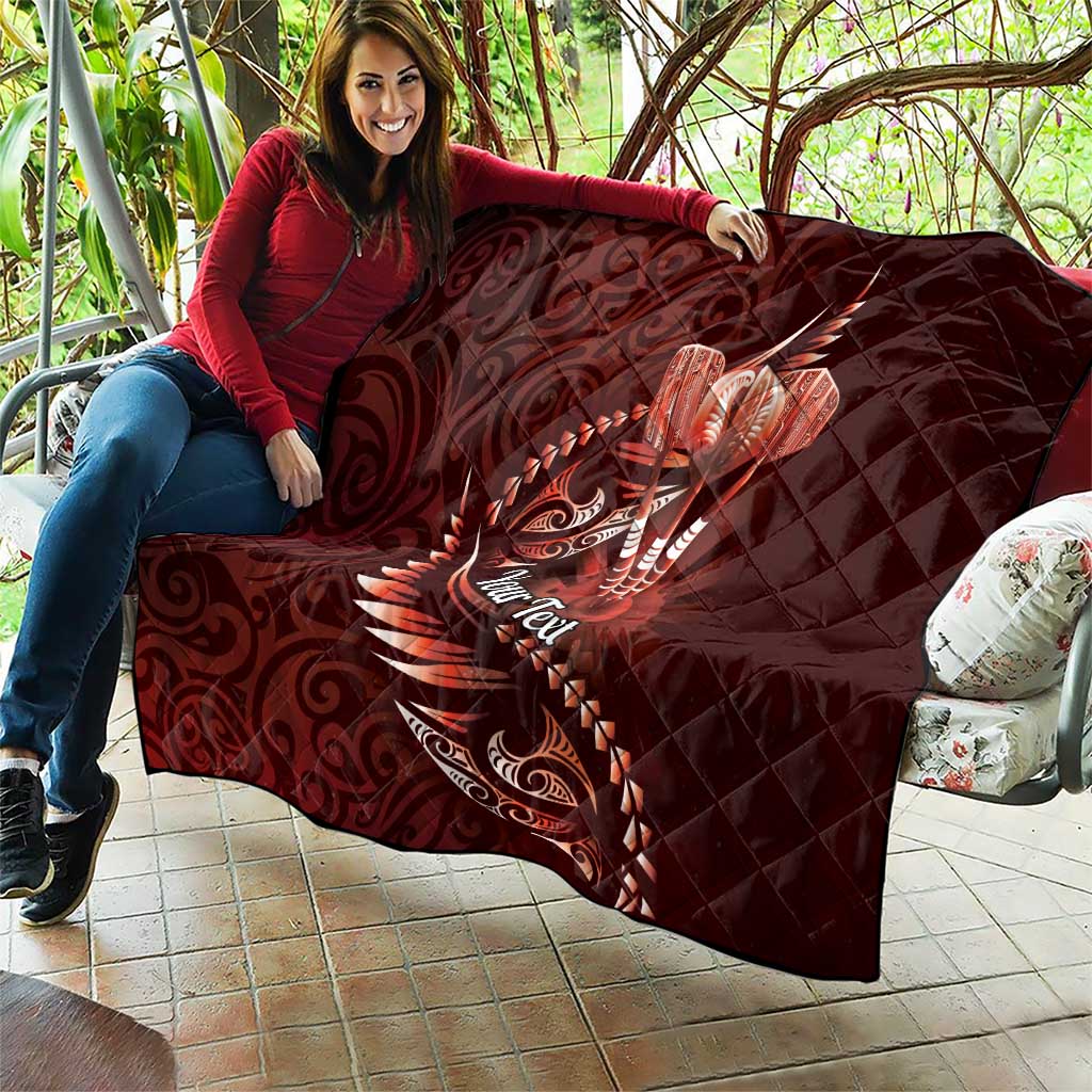 Personalised All Red New Zealand Darts Quilt Aoteroa Fern Maori Galaxy Style