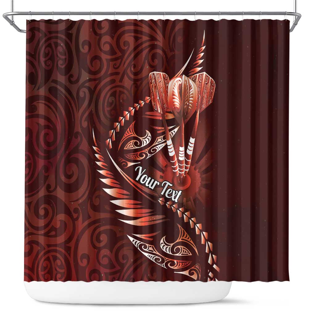 Personalised All Red New Zealand Darts Shower Curtain Aoteroa Fern Maori Galaxy Style
