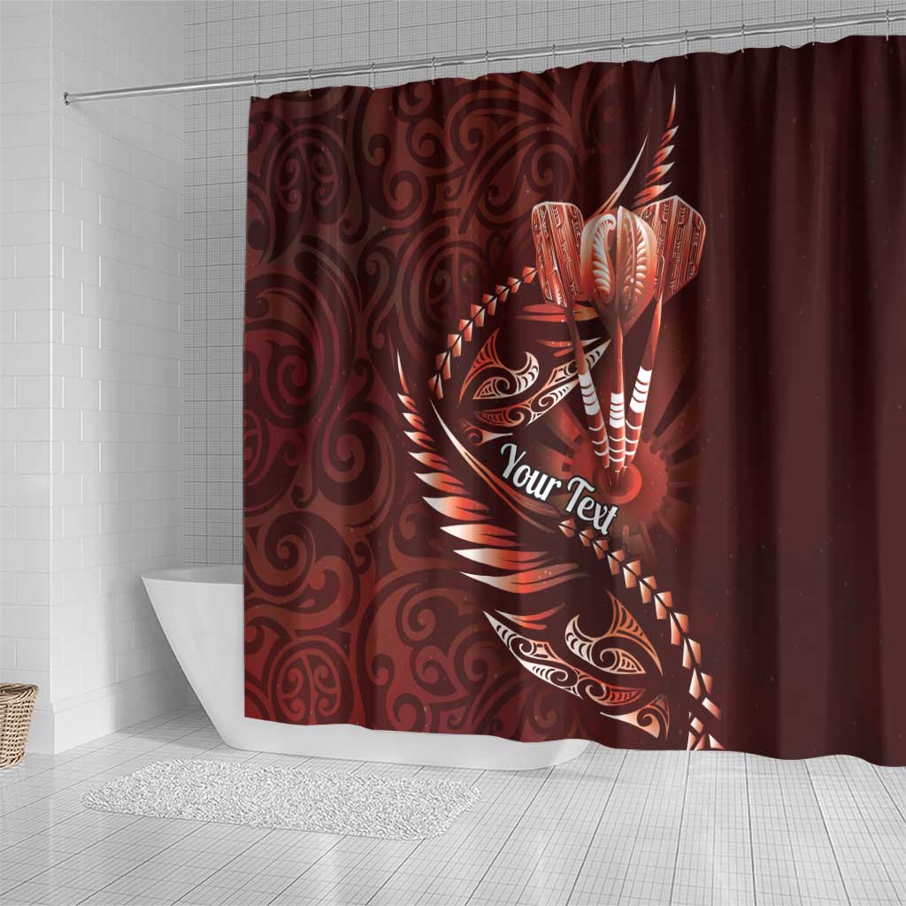 Personalised All Red New Zealand Darts Shower Curtain Aoteroa Fern Maori Galaxy Style