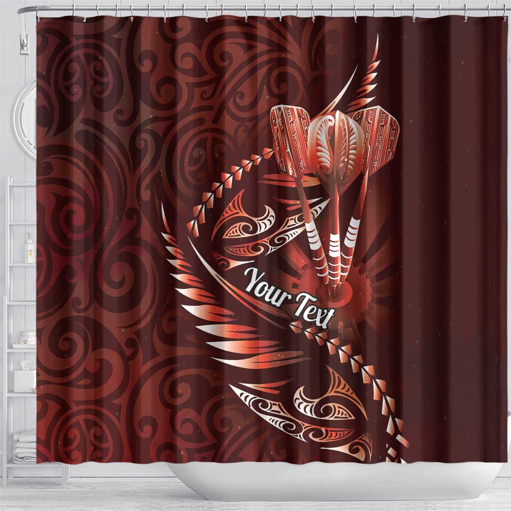Personalised All Red New Zealand Darts Shower Curtain Aoteroa Fern Maori Galaxy Style