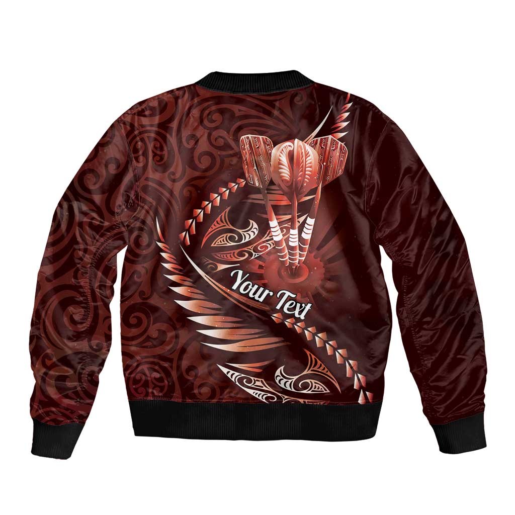 Personalised All Red New Zealand Darts Sleeve Zip Bomber Jacket Aoteroa Fern Maori Galaxy Style