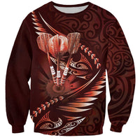 Personalised All Red New Zealand Darts Sweatshirt Aoteroa Fern Maori Galaxy Style