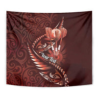 Personalised All Red New Zealand Darts Tapestry Aoteroa Fern Maori Galaxy Style