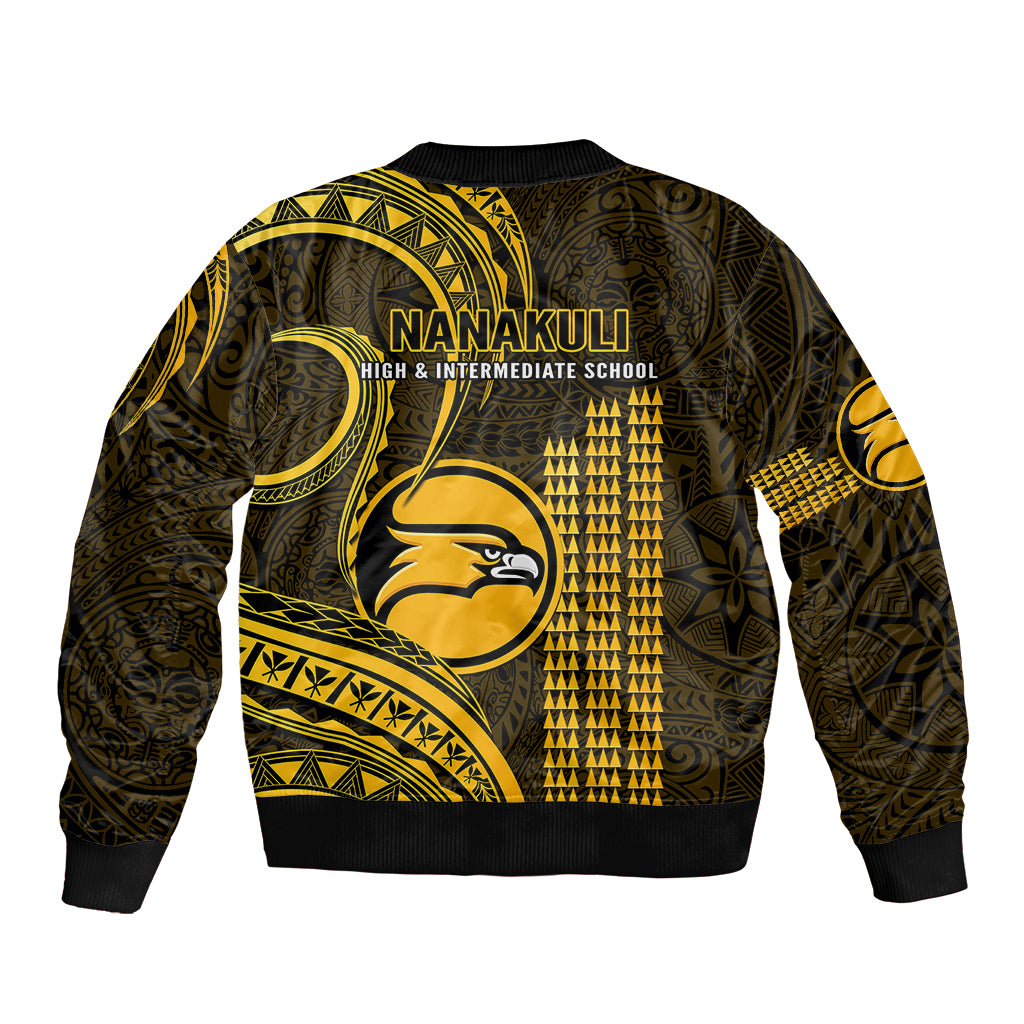 Hawaii Nanakuli High And Intermediate School Sleeve Zip Bomber Jacket Polynesian Kakau Pattern LT14 - Polynesian Pride