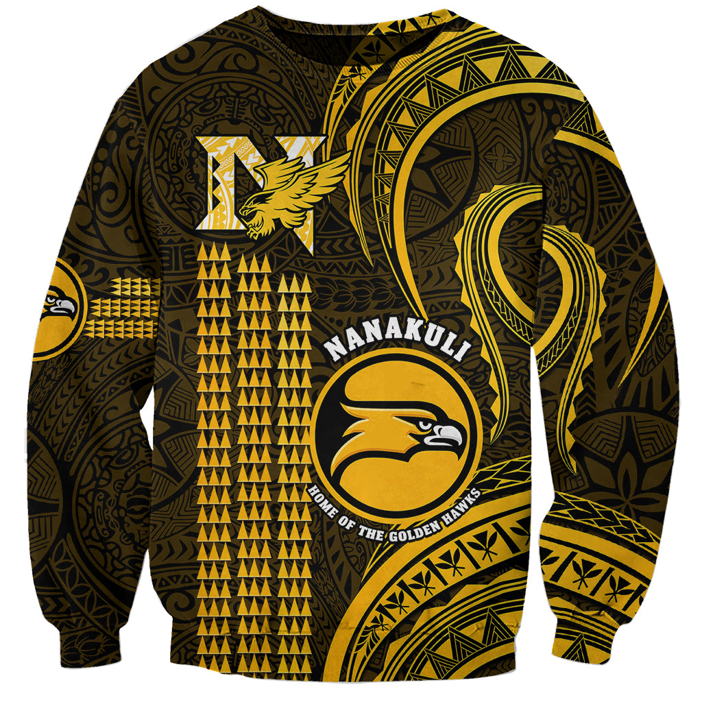 Hawaii Nanakuli High And Intermediate School Sweatshirt Polynesian Kakau Pattern LT14 Unisex Gold - Polynesian Pride