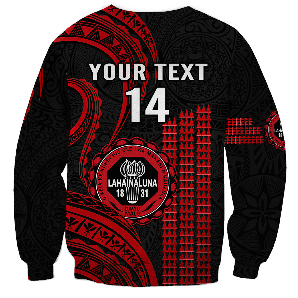 Personalised Hawaii Lahainaluna High School Sweatshirt Polynesian Kakau Pattern LT14 - Polynesian Pride