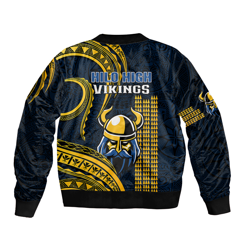 Hawaii Hilo High School Bomber Jacket Vikings Polynesian Kakau Pattern LT14 - Polynesian Pride