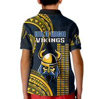 Hawaii Hilo High School Kid Polo Shirt Vikings Polynesian Kakau Pattern LT14 - Polynesian Pride