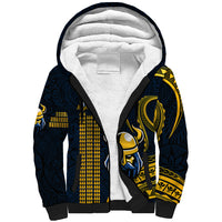 Hawaii Hilo High School Sherpa Hoodie Vikings Polynesian Kakau Pattern LT14 Unisex Gold - Polynesian Pride