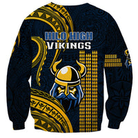 Hawaii Hilo High School Sweatshirt Vikings Polynesian Kakau Pattern LT14 - Polynesian Pride