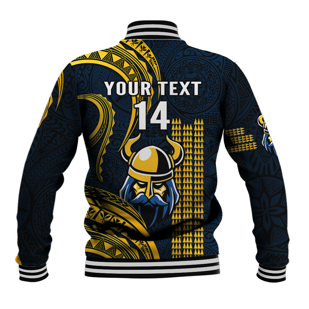 Personalised Hawaii Hilo High School Baseball Jacket Vikings Polynesian Kakau Pattern LT14 - Polynesian Pride