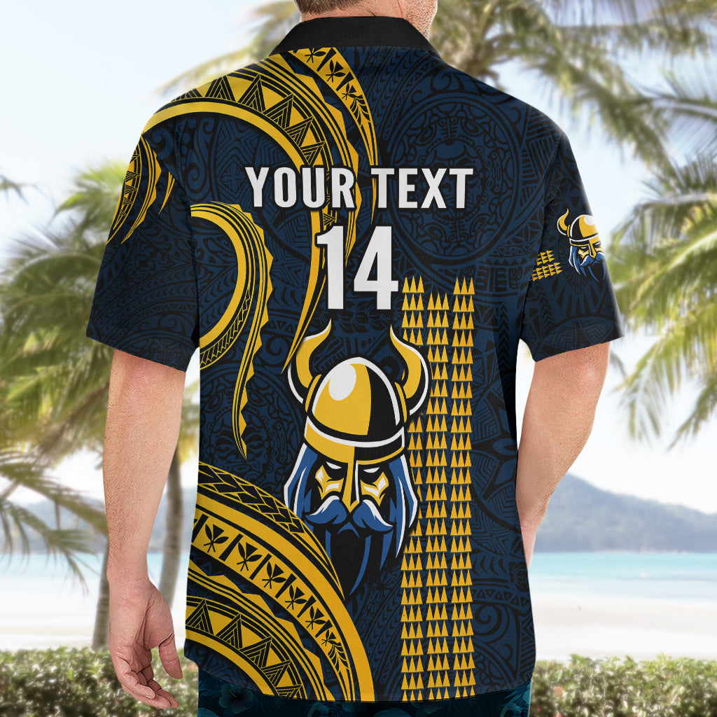 Personalised Hawaii Hilo High School Hawaiian Shirt Vikings Polynesian Kakau Pattern LT14 - Polynesian Pride