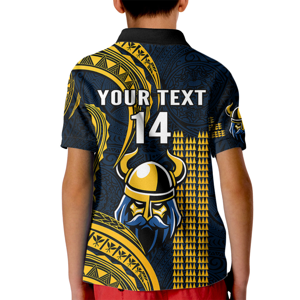 Personalised Hawaii Hilo High School Kid Polo Shirt Vikings Polynesian Kakau Pattern LT14 - Polynesian Pride
