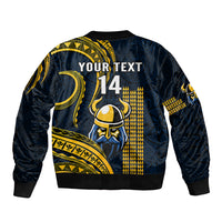 Personalised Hawaii Hilo High School Sleeve Zip Bomber Jacket Vikings Polynesian Kakau Pattern LT14 - Polynesian Pride