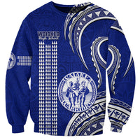 Hawaii Waiakea High School Sweatshirt Polynesian Kakau Pattern LT14 Unisex Blue - Polynesian Pride
