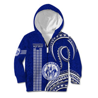 Personalised Hawaii Waiakea High School Kid Hoodie Polynesian Kakau Pattern LT14 Zip Hoodie Blue - Polynesian Pride