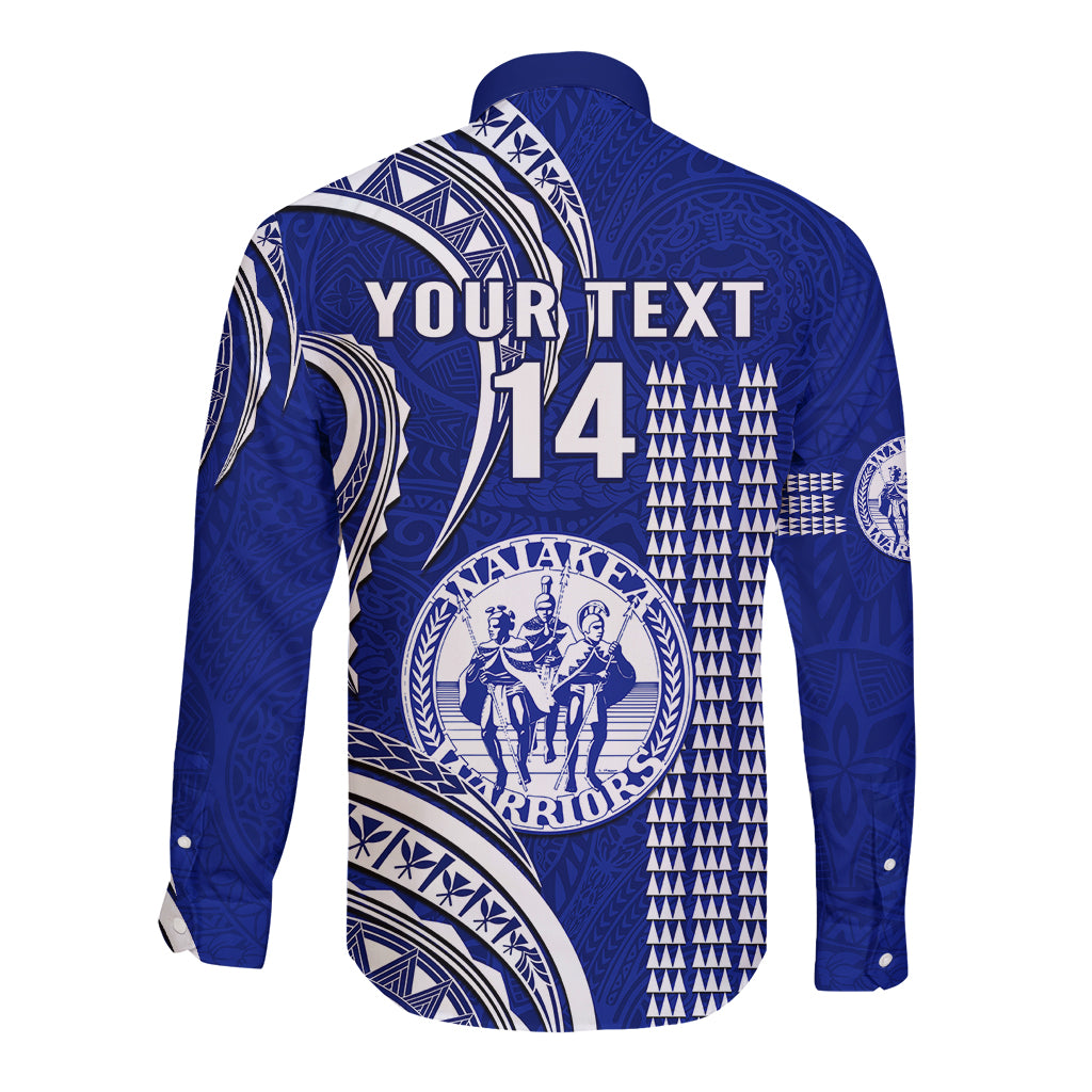 Personalised Hawaii Waiakea High School Long Sleeve Button Shirt Polynesian Kakau Pattern LT14 - Polynesian Pride