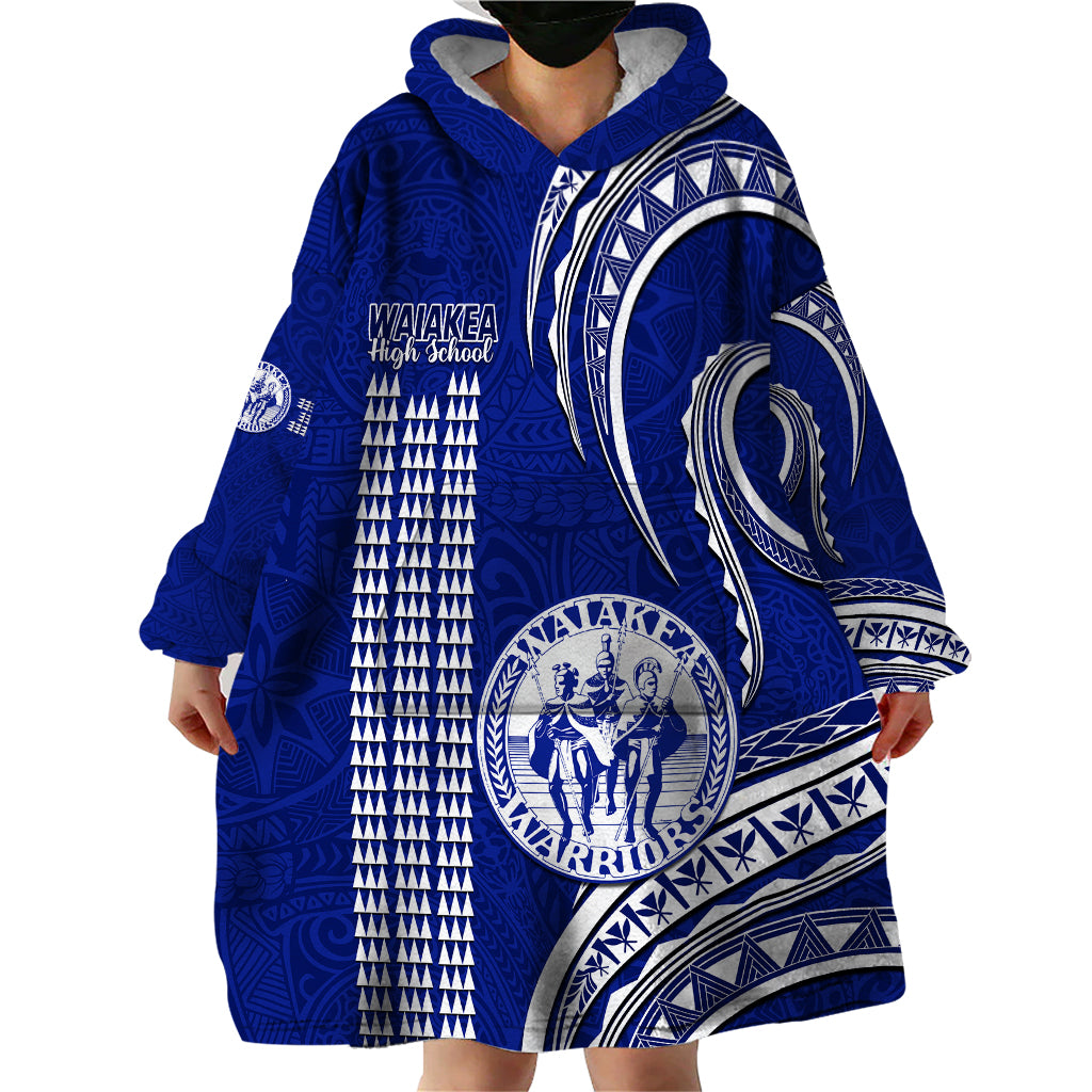 Personalised Hawaii Waiakea High School Wearable Blanket Hoodie Polynesian Kakau Pattern LT14 - Polynesian Pride